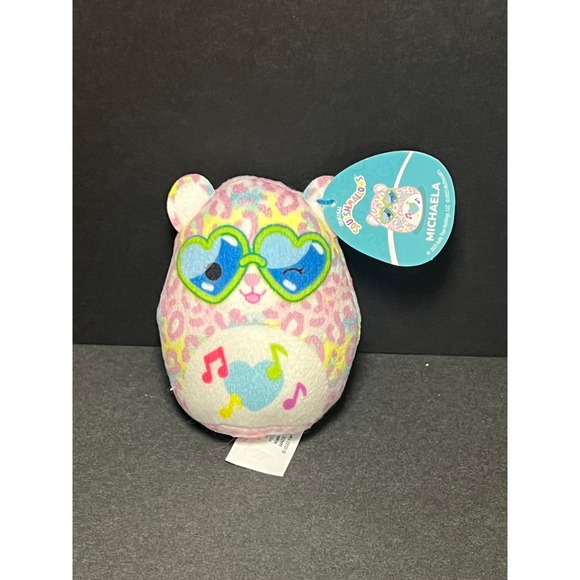 Squishmallows Michaela Leopard 5" Plush Heart Sunglasses Music Notes - Picture 1 of 1